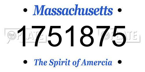 1751875 Massachusetts License Plate