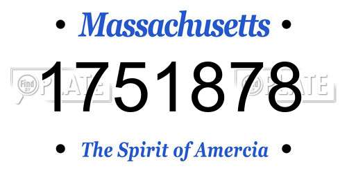 1751878 Massachusetts License Plate