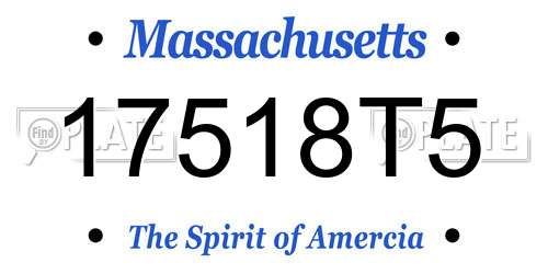 17518T5 Massachusetts License Plate