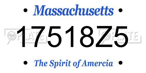 17518Z5 Massachusetts License Plate