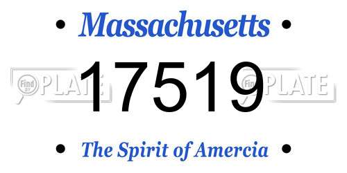 17519 Massachusetts License Plate