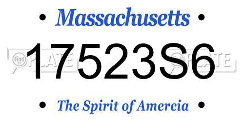 17523S6 Massachusetts License Plate