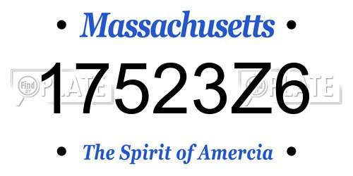 17523Z6 Massachusetts License Plate