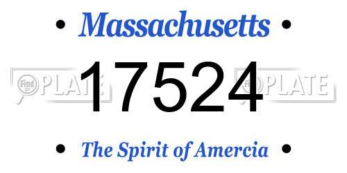 17524 Massachusetts License Plate
