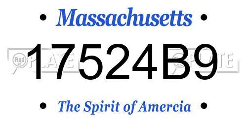 17524B9 Massachusetts License Plate