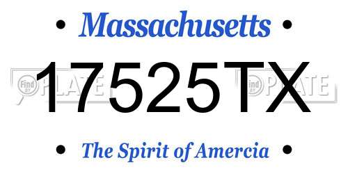 17525TX Massachusetts License Plate