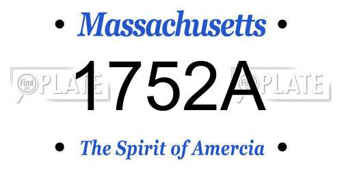 1752A Massachusetts License Plate