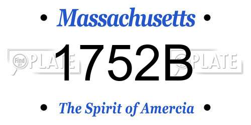 1752B Massachusetts License Plate