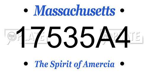 17535A4 Massachusetts License Plate
