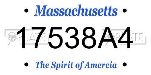 17538A4 Massachusetts License Plate