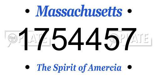1754457 Massachusetts License Plate