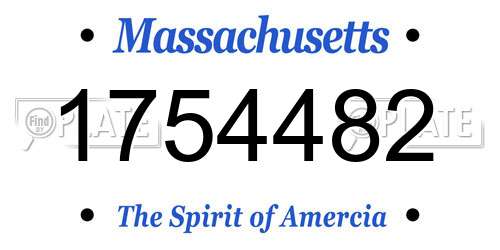 1754482 Massachusetts License Plate