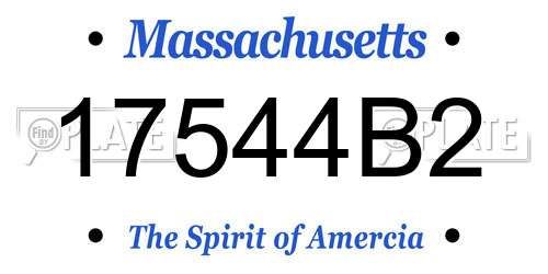 17544B2 Massachusetts License Plate