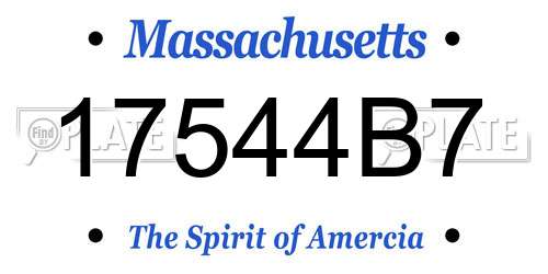 17544B7 Massachusetts License Plate
