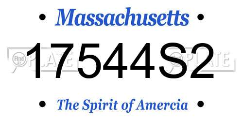 17544S2 Massachusetts License Plate