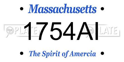 1754AI Massachusetts License Plate