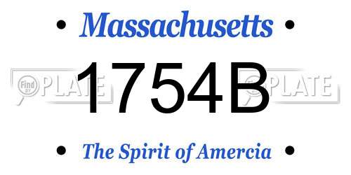 1754B Massachusetts License Plate