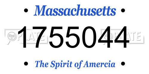 1755044 Massachusetts License Plate