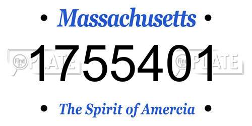 1755401 Massachusetts License Plate