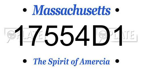 17554D1 Massachusetts License Plate
