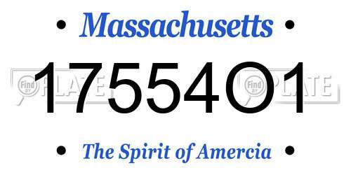 17554O1 Massachusetts License Plate