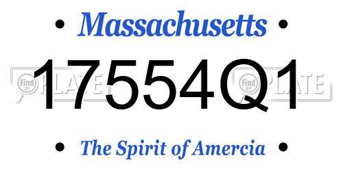 17554Q1 Massachusetts License Plate