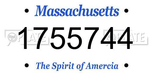 1755744 Massachusetts License Plate