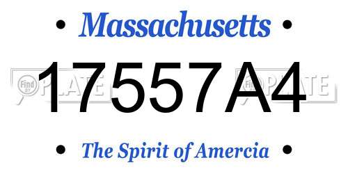 17557A4 Massachusetts License Plate
