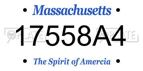 17558A4 Massachusetts License Plate