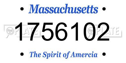 1756102 Massachusetts License Plate