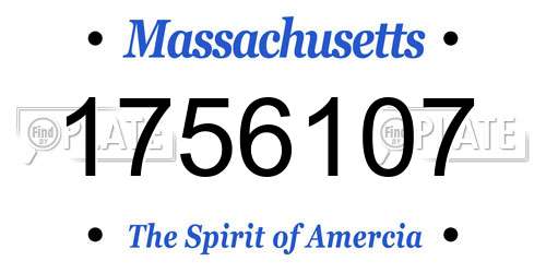 1756107 Massachusetts License Plate
