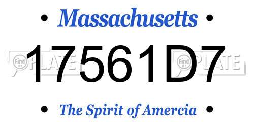 17561D7 Massachusetts License Plate