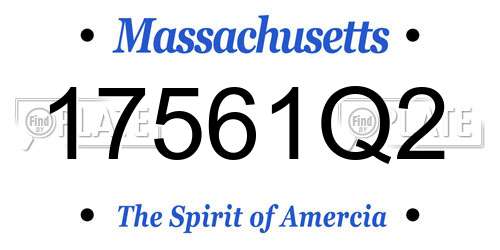 17561Q2 Massachusetts License Plate
