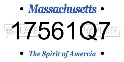 17561Q7 Massachusetts License Plate