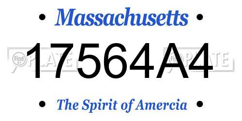 17564A4 Massachusetts License Plate