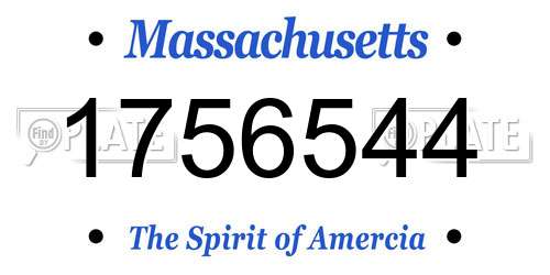 1756544 Massachusetts License Plate