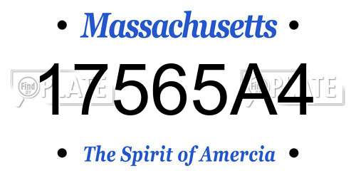 17565A4 Massachusetts License Plate
