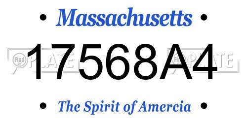 17568A4 Massachusetts License Plate