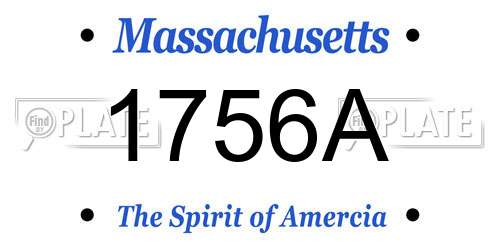 1756A Massachusetts License Plate