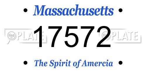 17572 Massachusetts License Plate