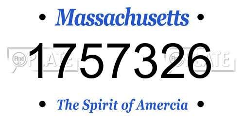 1757326 Massachusetts License Plate