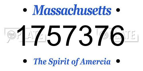 1757376 Massachusetts License Plate