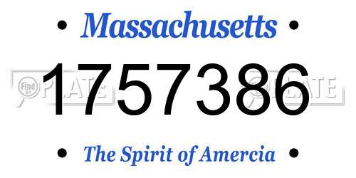 1757386 Massachusetts License Plate