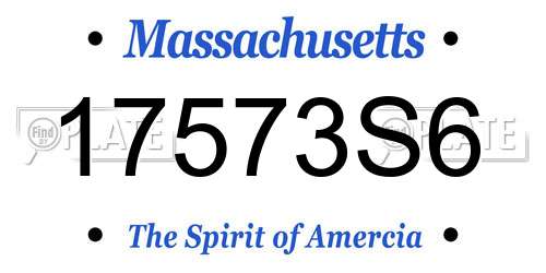17573S6 Massachusetts License Plate