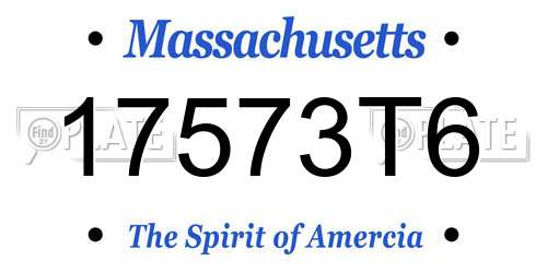 17573T6 Massachusetts License Plate