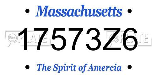 17573Z6 Massachusetts License Plate