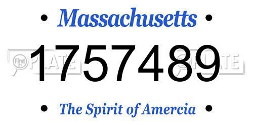1757489 Massachusetts License Plate
