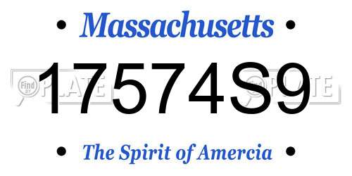 17574S9 Massachusetts License Plate
