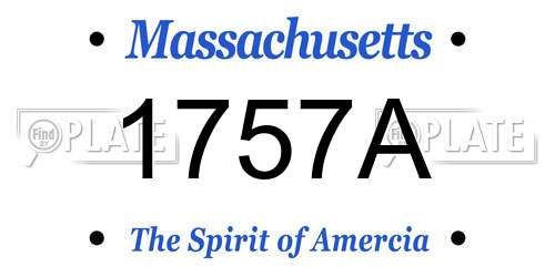 1757A Massachusetts License Plate