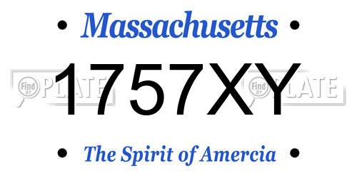1757XY Massachusetts License Plate